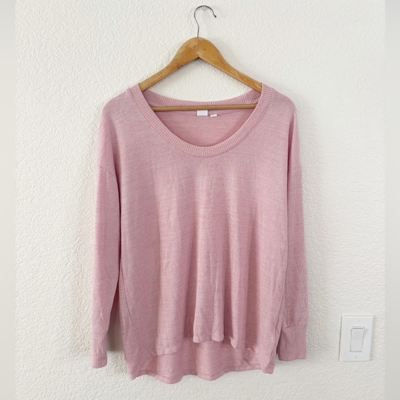 GAP Pink Long Sleeve Relaxed Ribbed Blouse - Picture 1 of 7